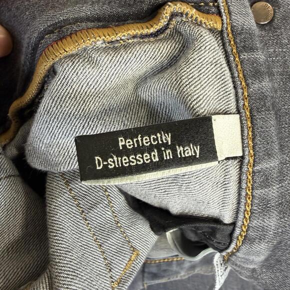 Diesel D-Strukt Jeans Mens 38x32 Gray Slim Medium Wash Faded Stretch Taper Denim - Picture 9 of 10